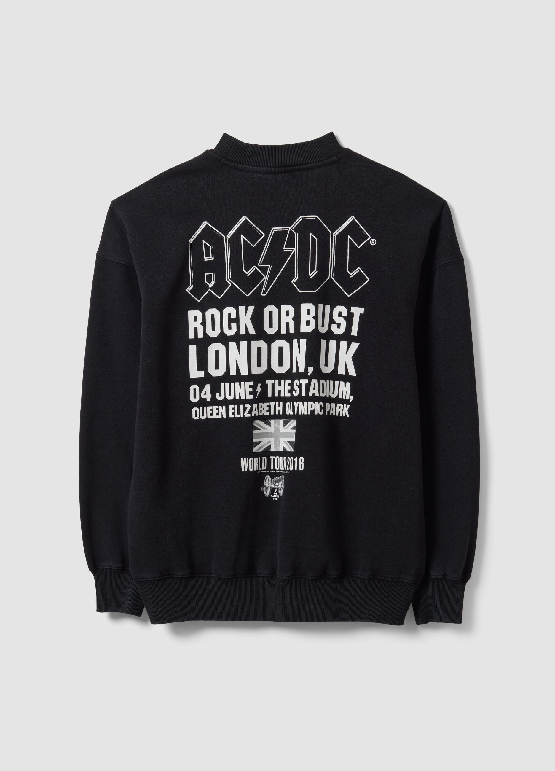 Black cotton-blend AC/DC print sweatshirt