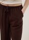 Brown viscose and linen blend joggers &ndash; relaxed fit_3