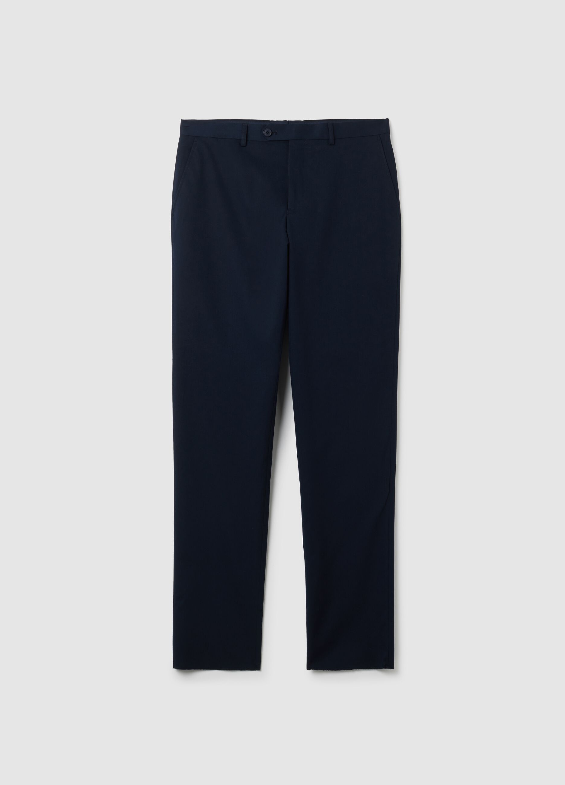 Regular Fit Blue Mixed Trousers