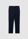 Regular Fit Blue Mixed Trousers_4
