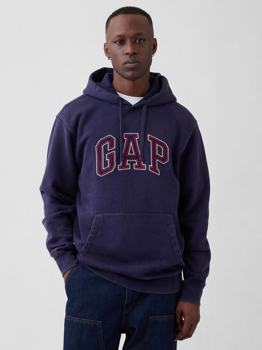 Cotton-blend logo hoodie_0