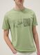 Green pure cotton T-shirt with One Piece print_3