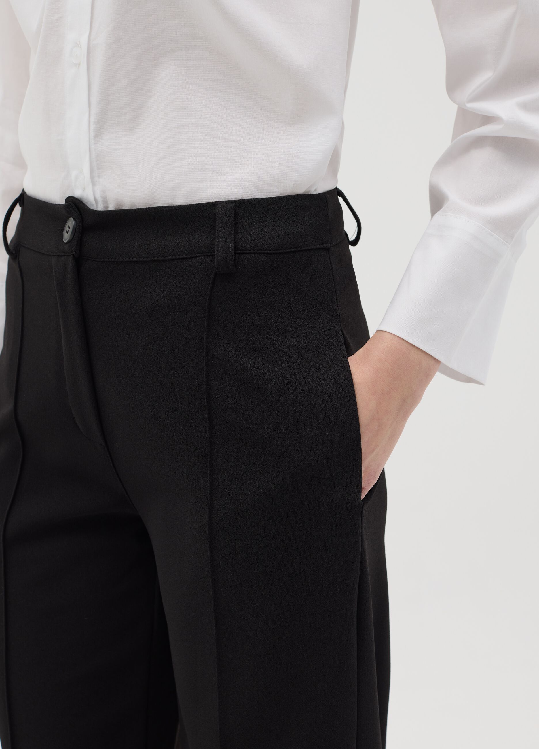 Black palazzo trousers with pockets