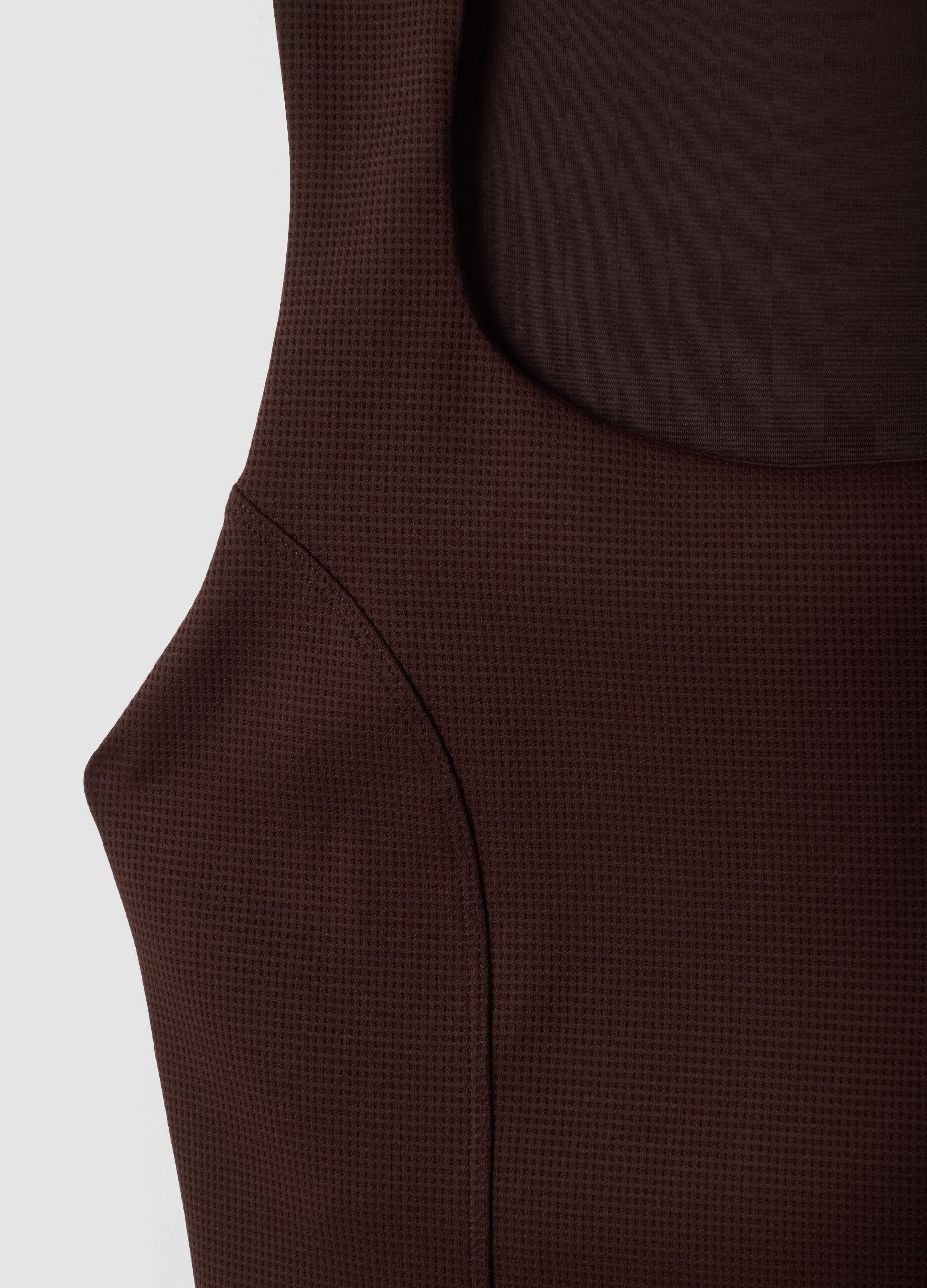 Top marrone crop in tessuto elasticizzato traspirante ALTAVIA STUDIO