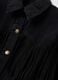 Giacca nera in denim di puro cotone con frange_5