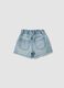 Light blue pure cotton denim shorts with rhinestones_1