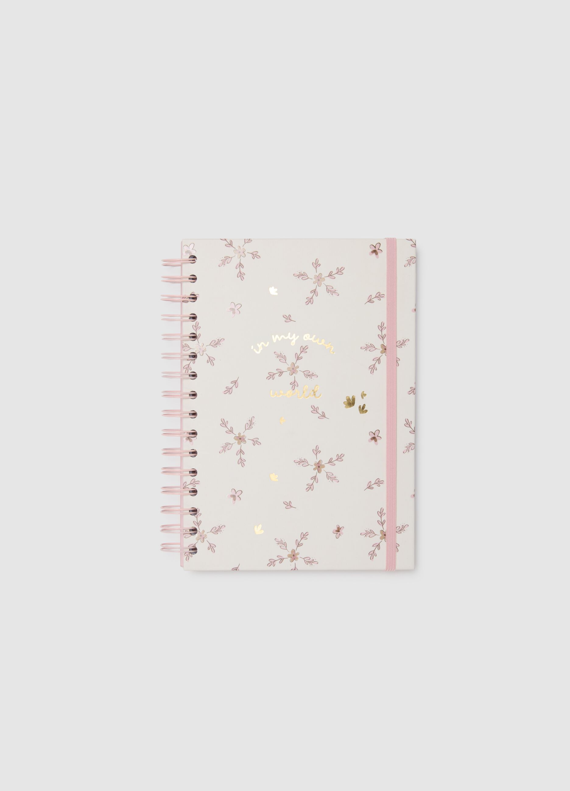 Pink Paper Notebook with Hearts