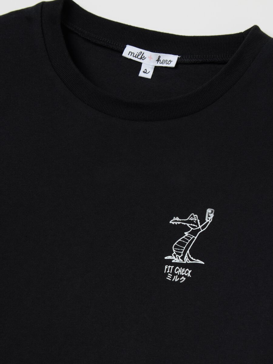 Black boxy-fit T-shirt in cotton_5