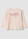 Pink long-sleeve organic cotton printed T-shirt for baby girls_0