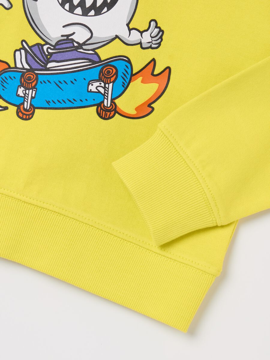 French Terry sweatshirt with skater monster print_3