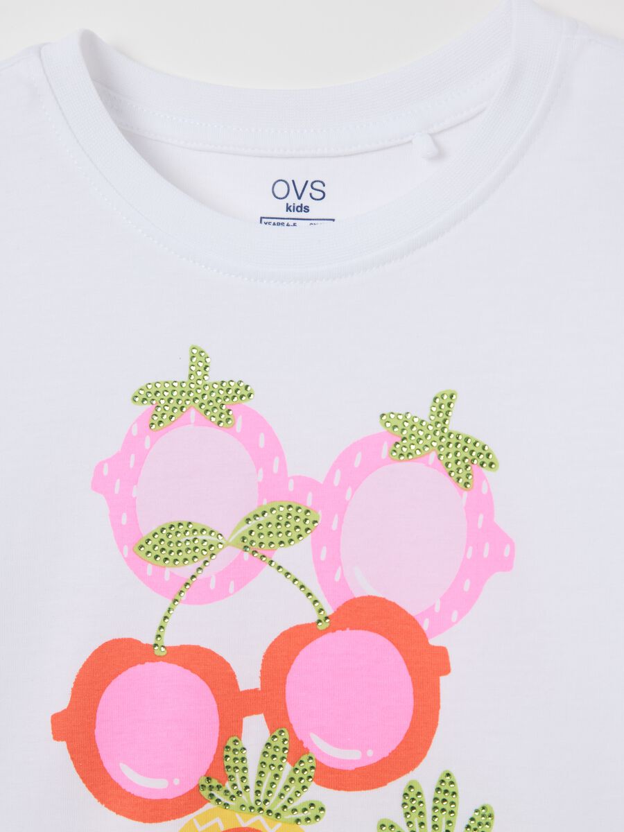 White cotton T-shirt with print_2