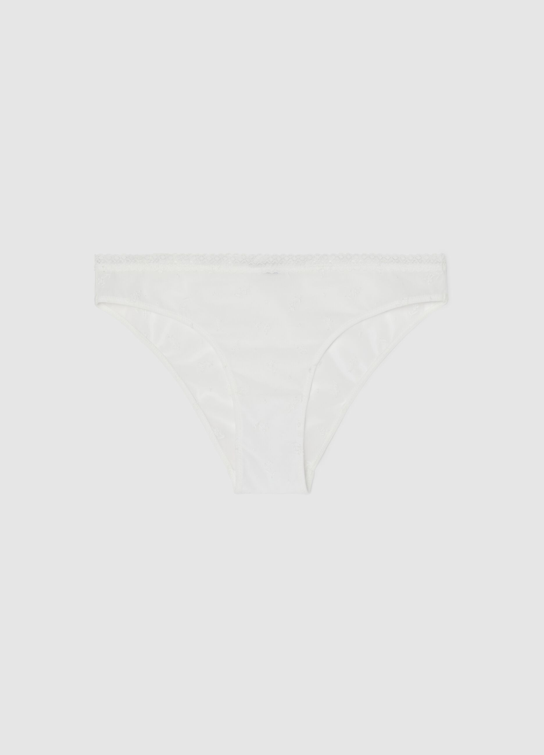 Women’s briefs in white stretch fabric with regular fit