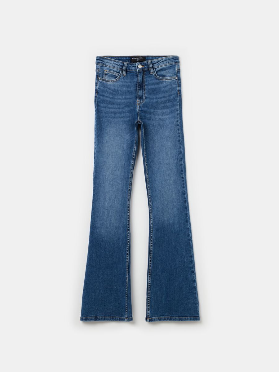 Jeans flare fit cinque tasche_4