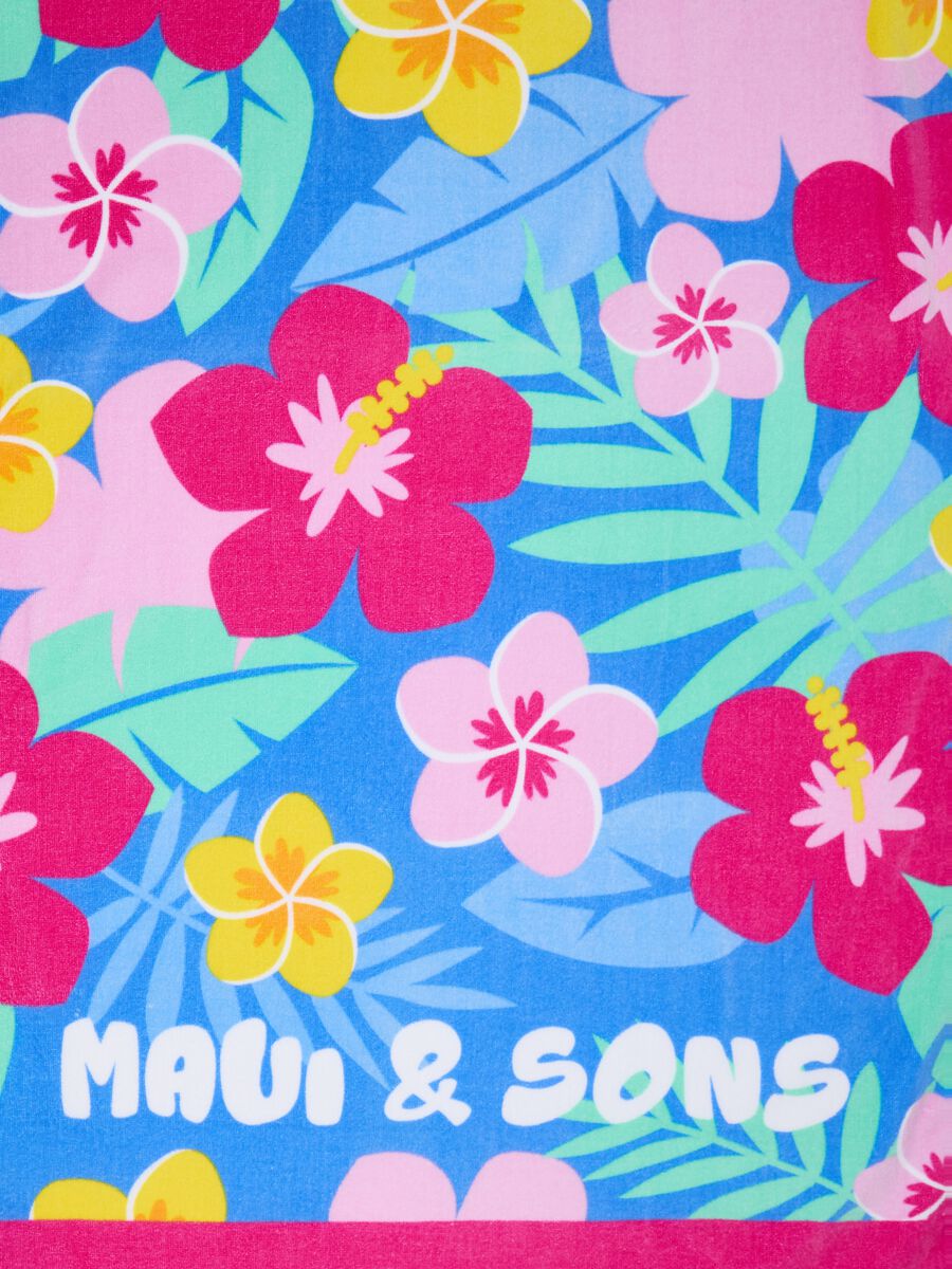 Cotton Beach Towel with Floral Design_1