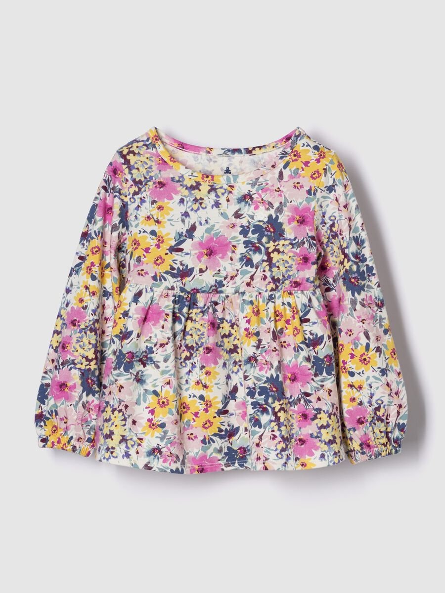 Multicoloured long-sleeved cotton top_0