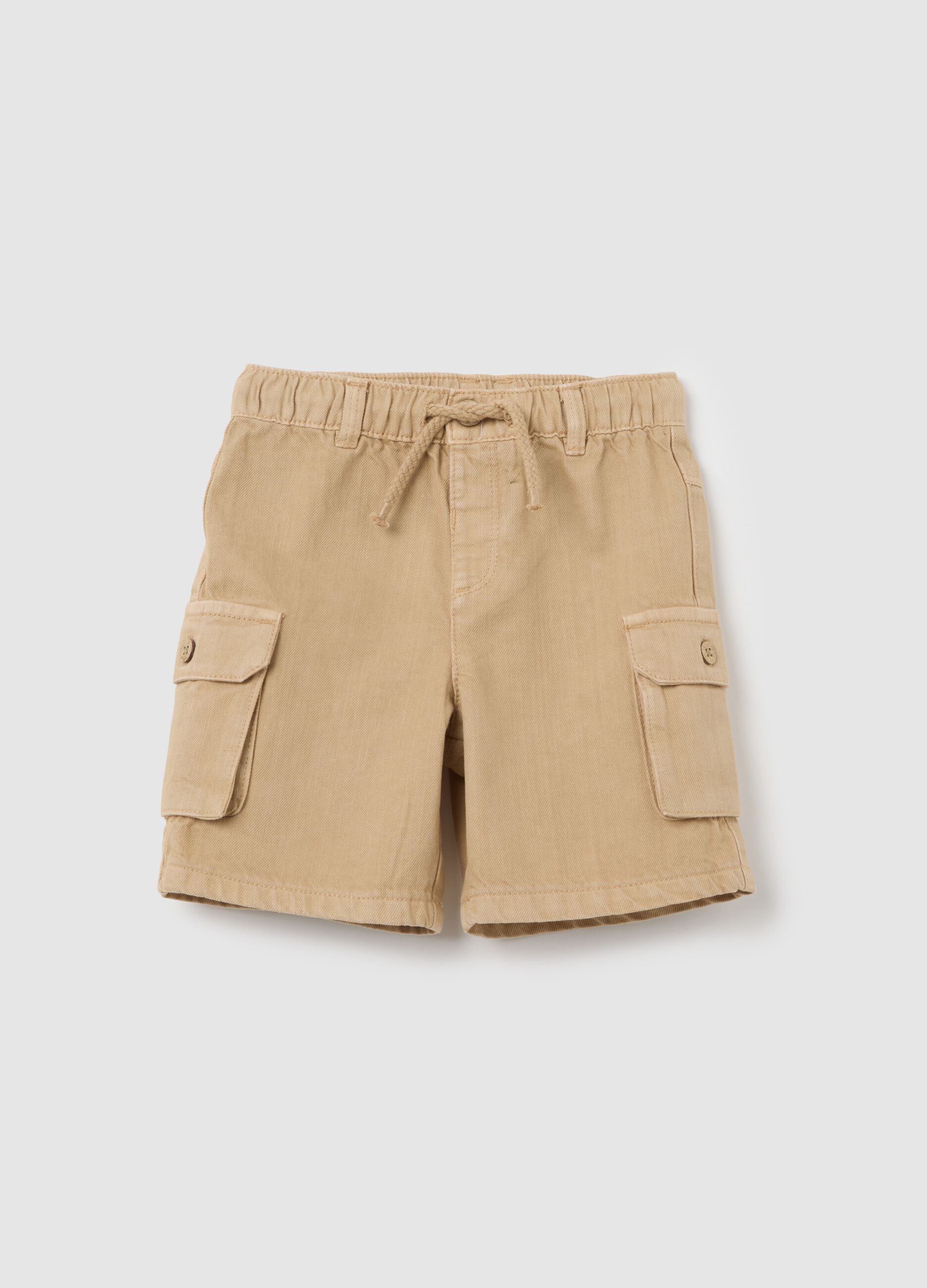 Fagottino Pure Cotton Beige Cargo Shorts