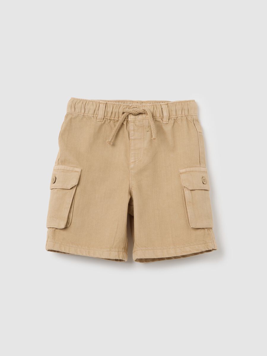 Fagottino Pure Cotton Beige Cargo Shorts_0