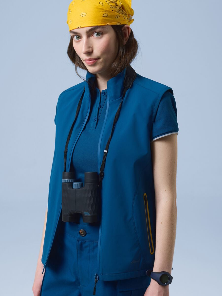 Gilet antivento ALTAVIA SAILING blu in tessuto elasticizzato con zip_3