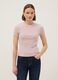 Slim fit pink crew neck cotton stretch T-shirt_0