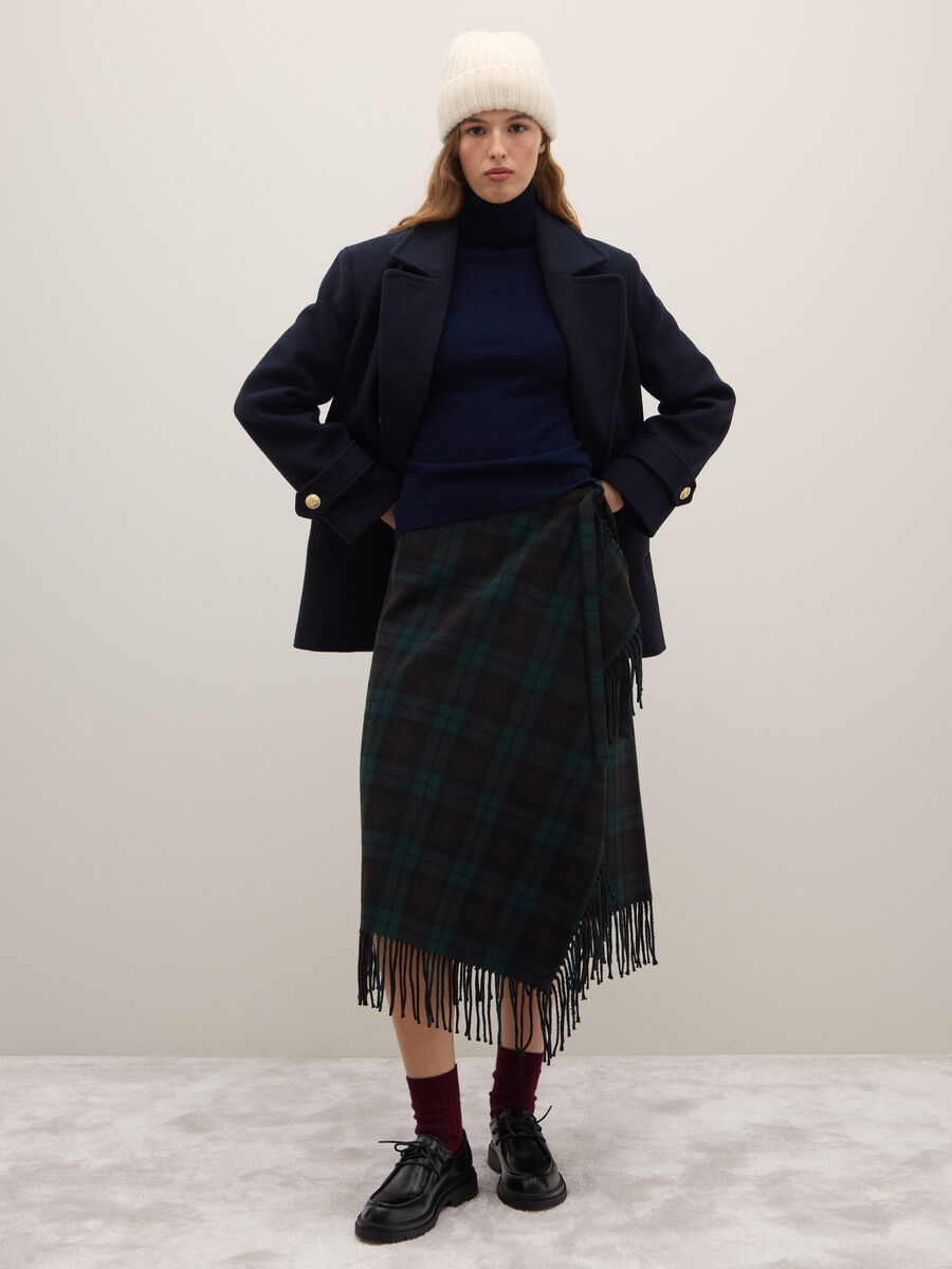 Blue double-breasted coat regular fit_1