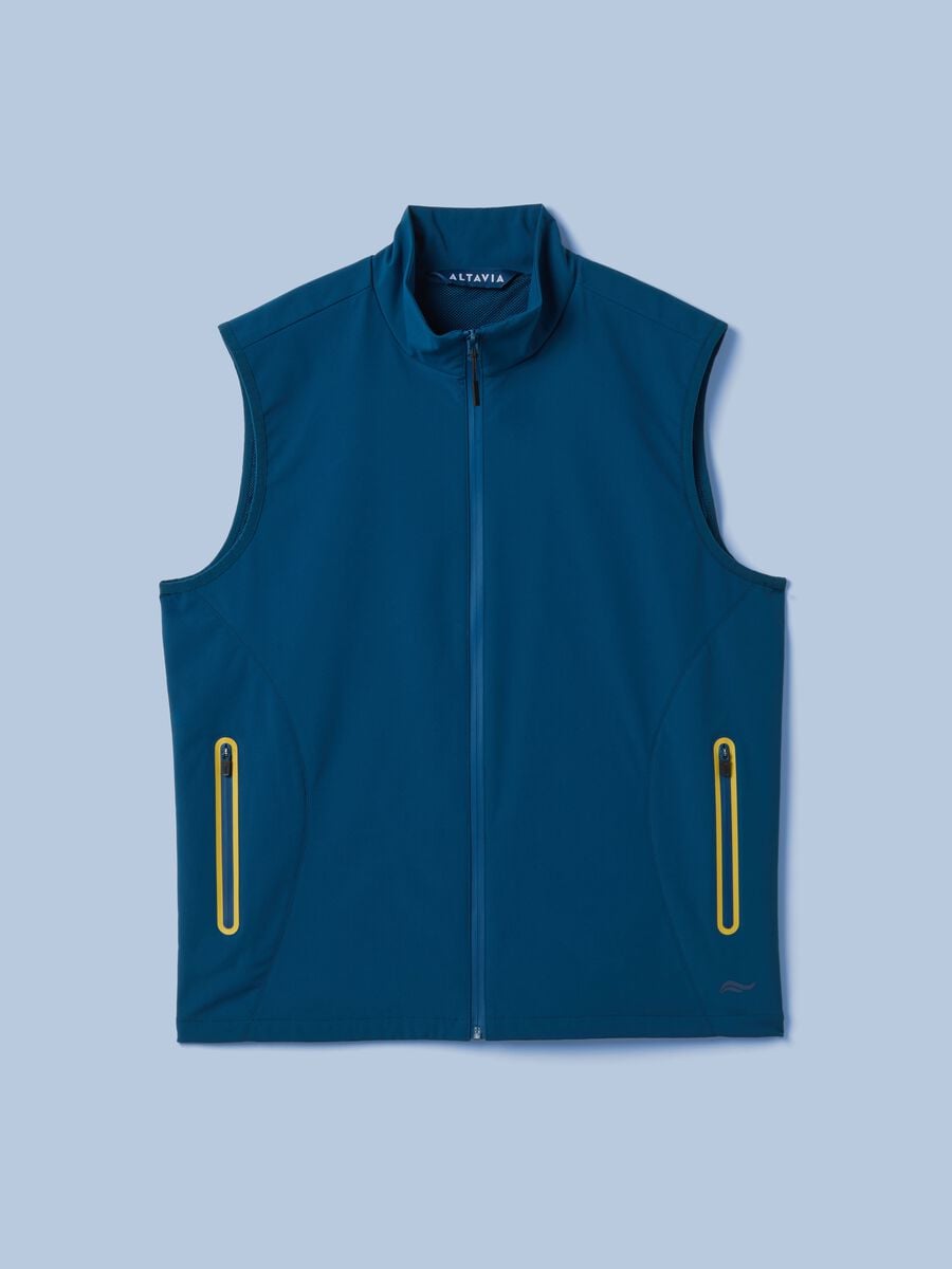 ALTAVIA SAILING blue windproof gilet in stretch fabric with zip_2