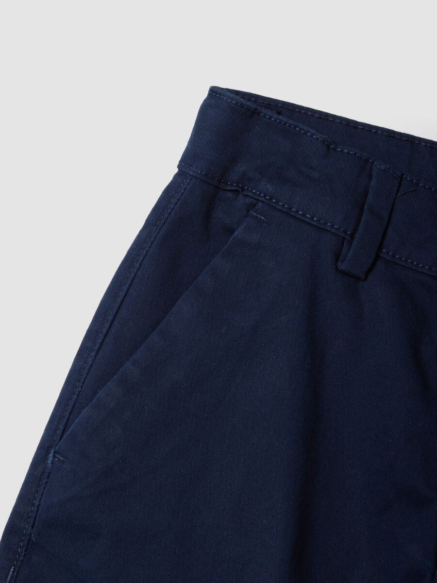 Boys&rsquo; blue stretch cotton chino shorts_2