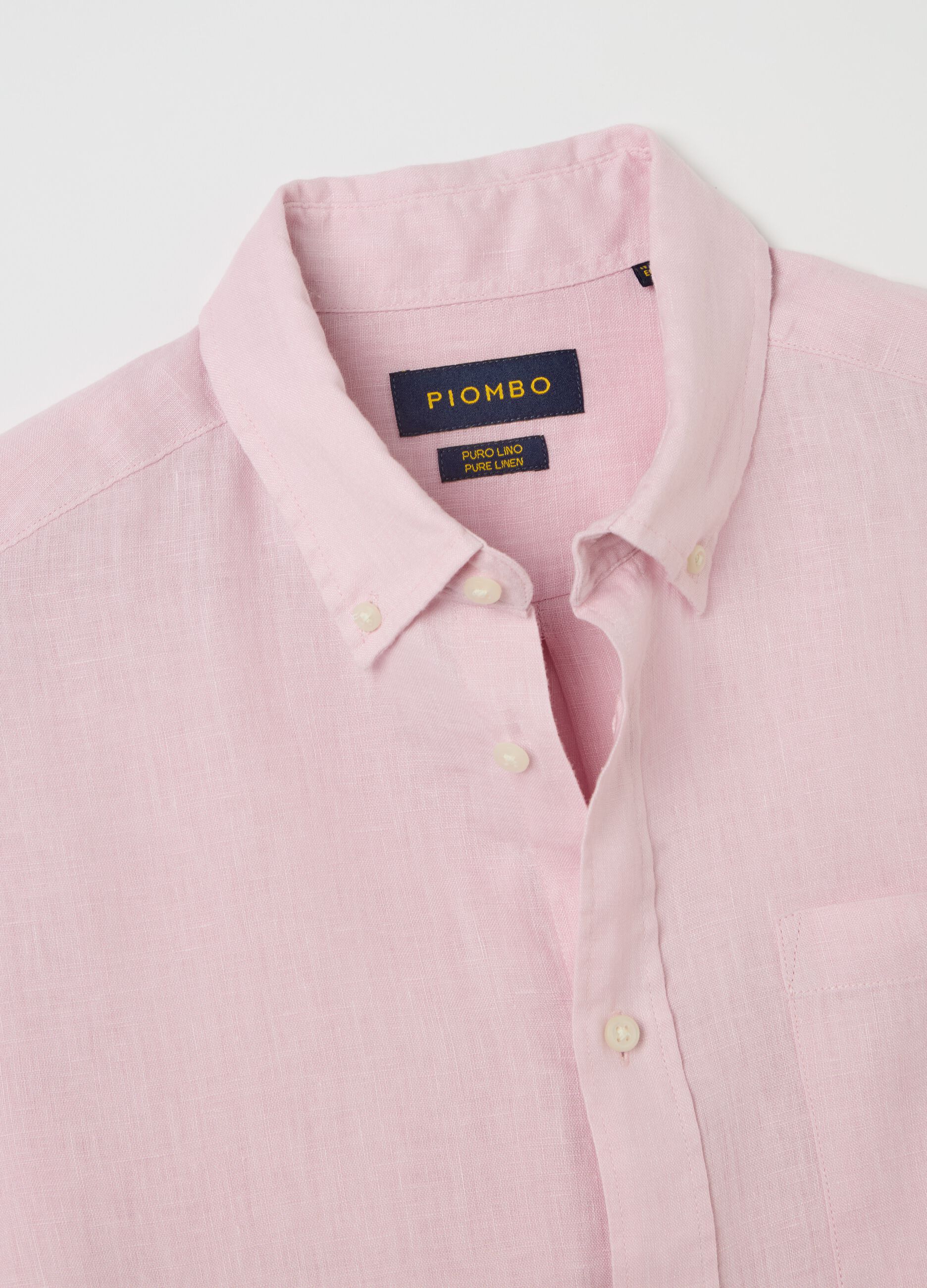 Regular-fit shirt in linen with pocket