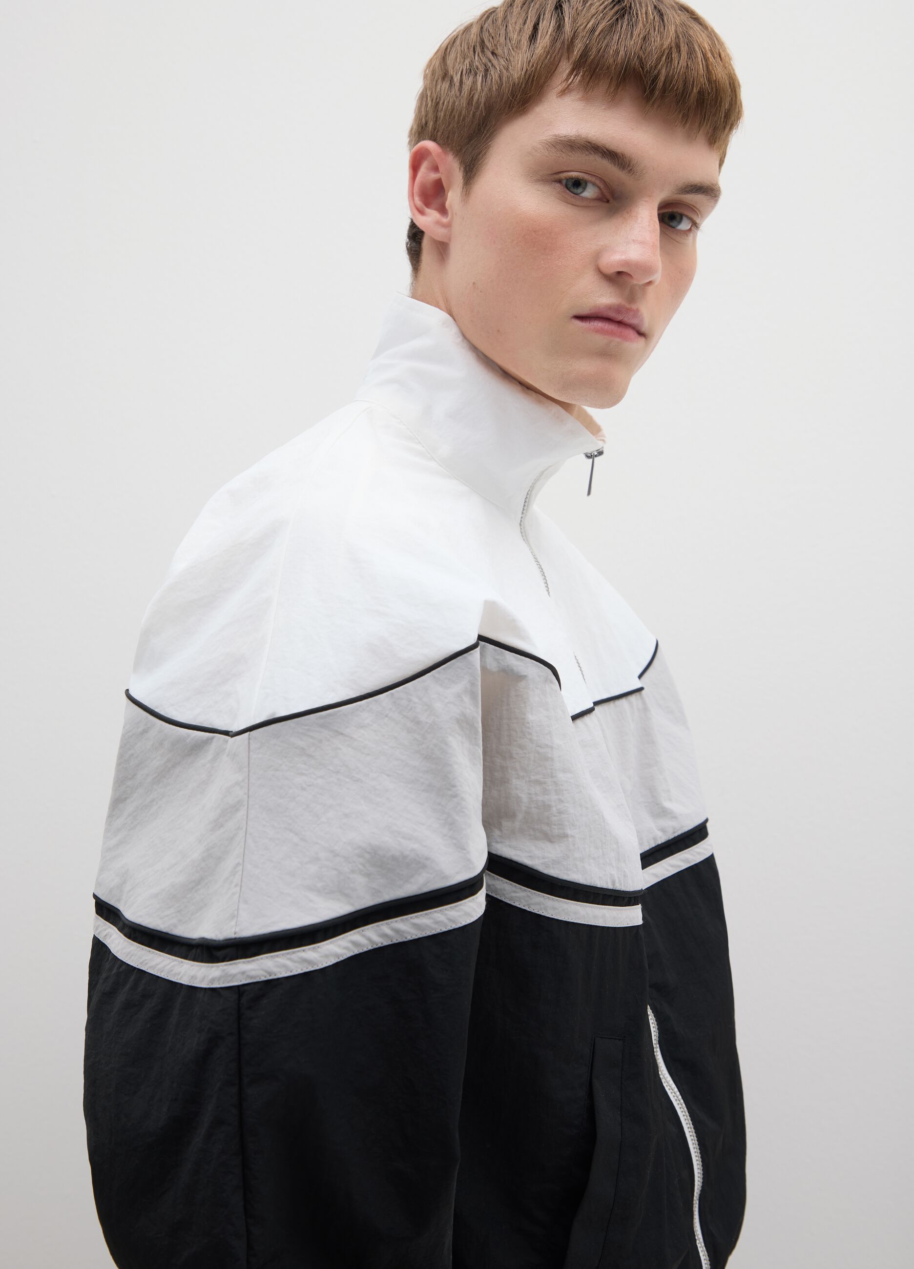 Multicolour striped relaxed fit zip hoodie