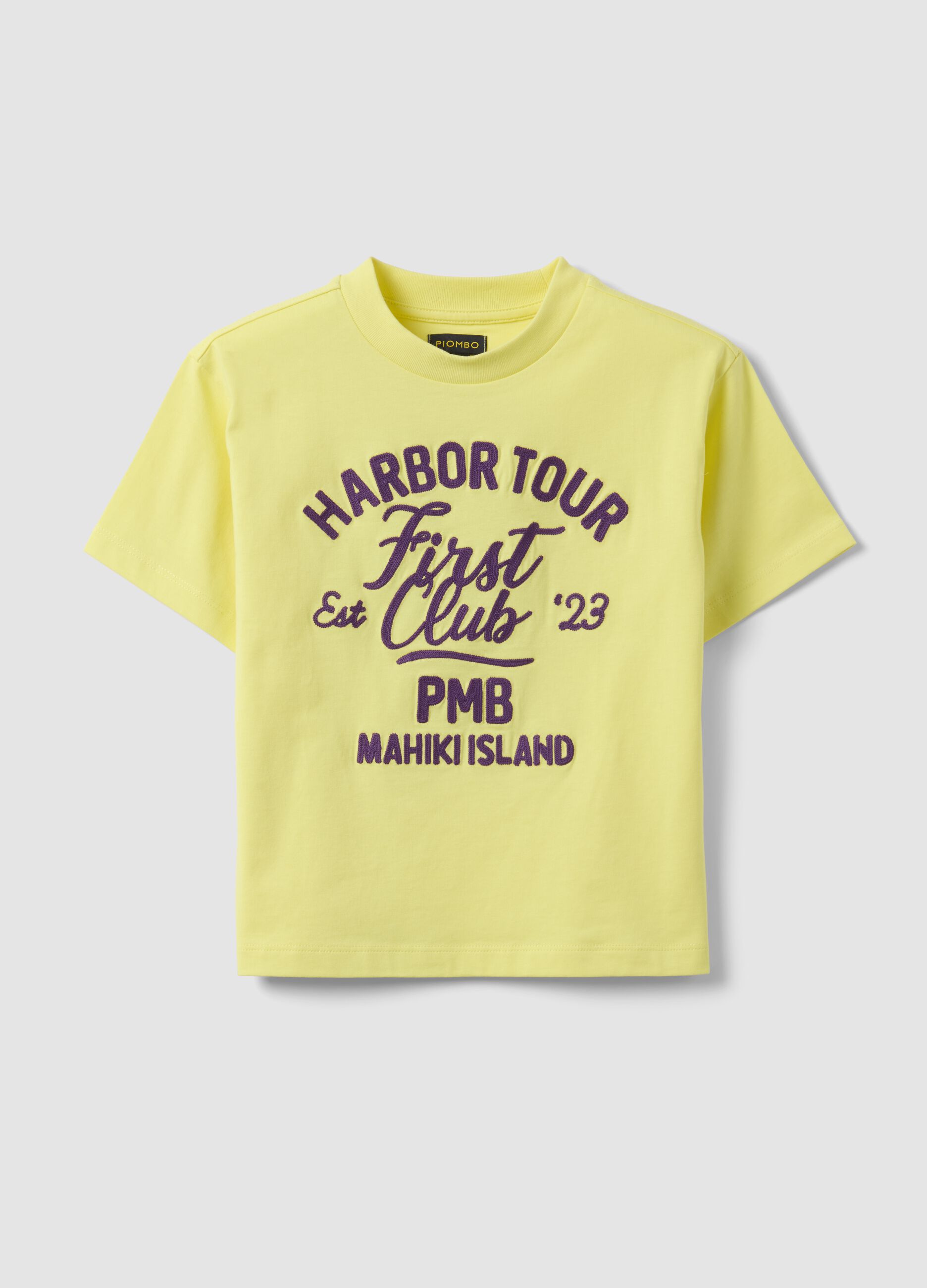 Boys&rsquo; pure cotton yellow oversized T-shirt