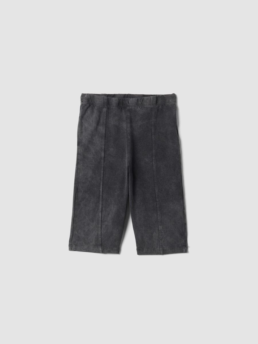 Grey stretch cotton cycling shorts_0