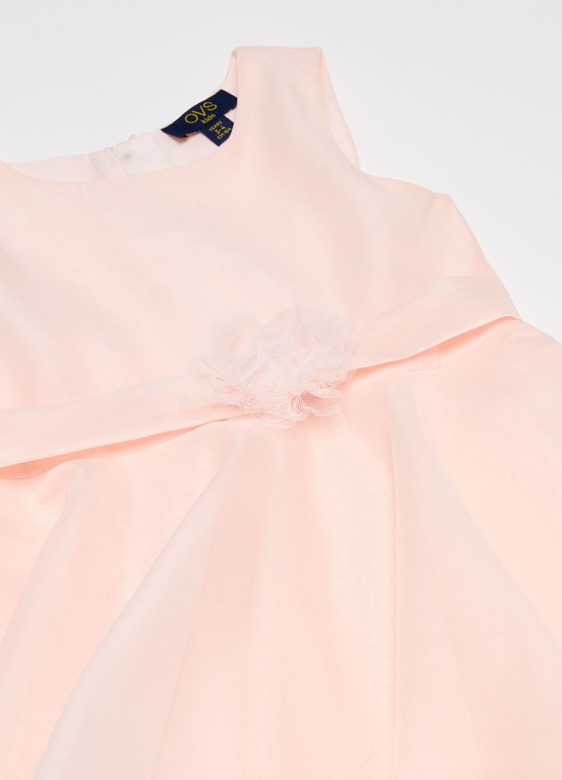 Abito in organza a balze con fiore