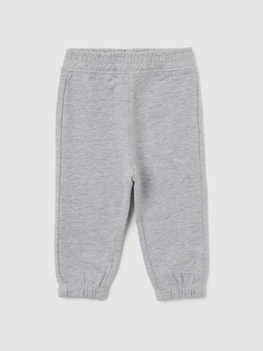 Pantaloni grigi da bimba in puro cotone fleece regular fit_0