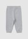 Grey baby girl trousers in pure cotton fleece regular fit_0