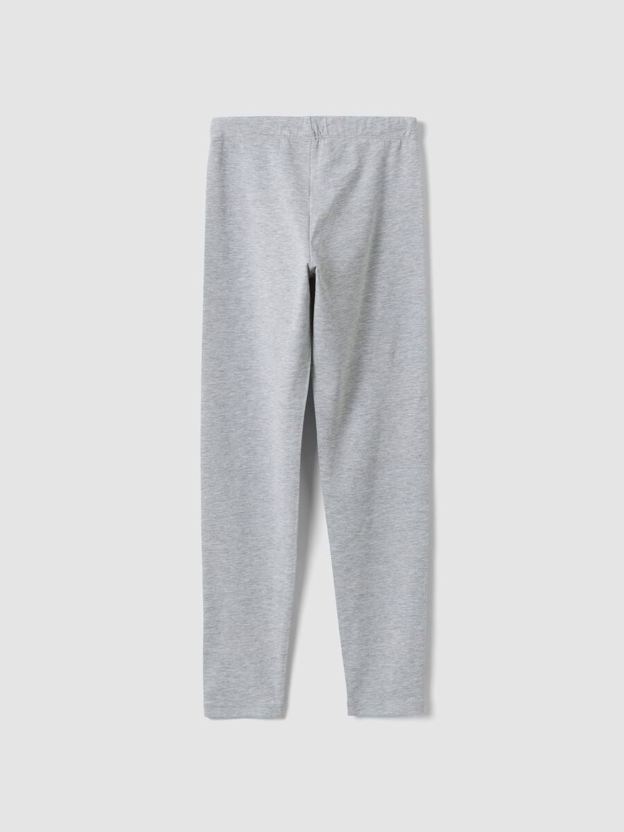 Leggings skinny grigi in misto cotone organico elasticizzato per ragazza_1