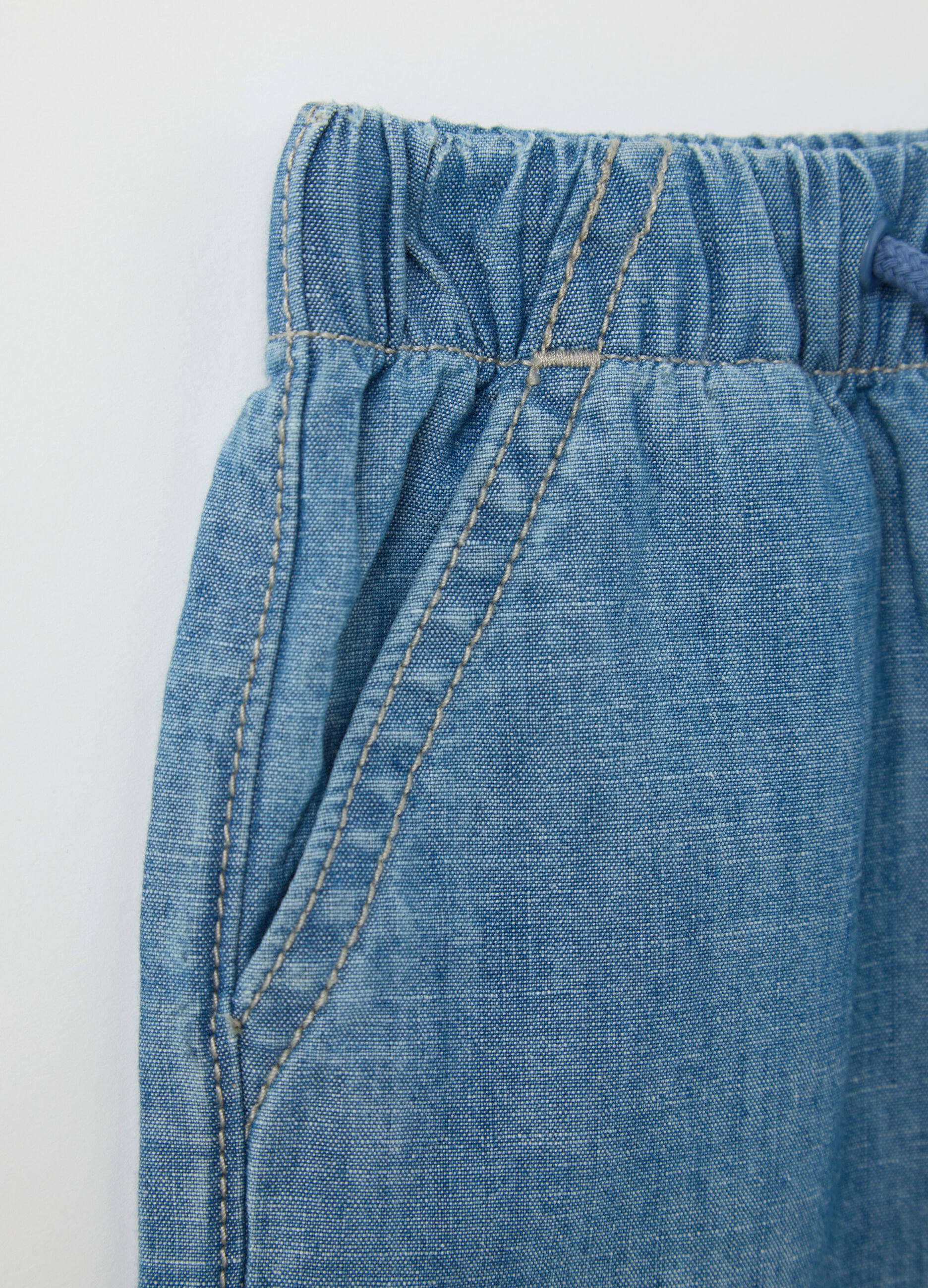 Shorts in denim di cotone