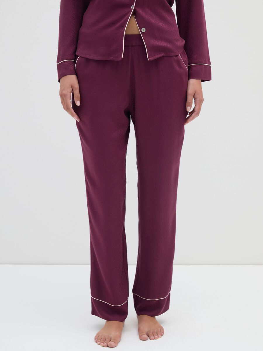 Pantaloni da pigiama viola con vita elasticizzata_1
