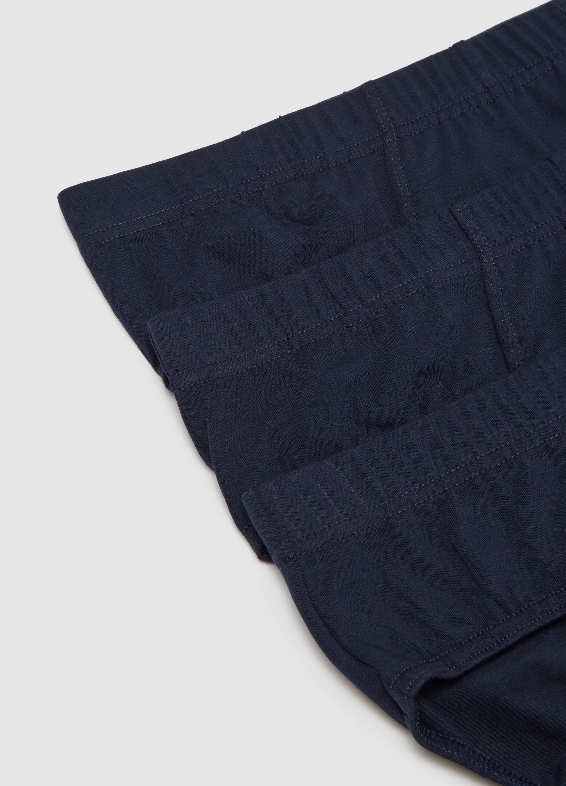 Set of blue regular fit cotton briefs