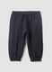 Black pure cotton jogger trousers with heart detail, comfort fit for baby girl_0