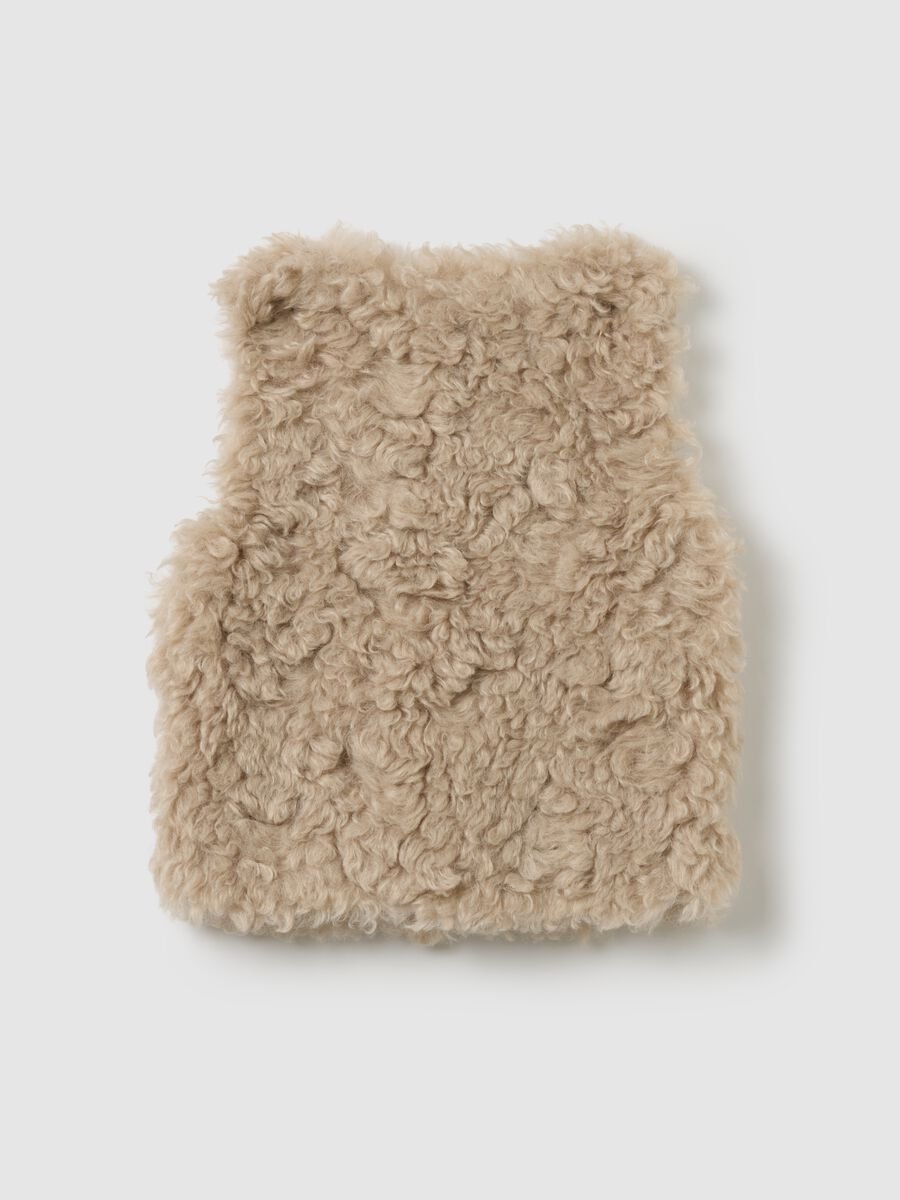 Gilet da bambina beige regular fit_1
