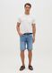 Men's light blue denim, slim fit Bermuda shorts_0