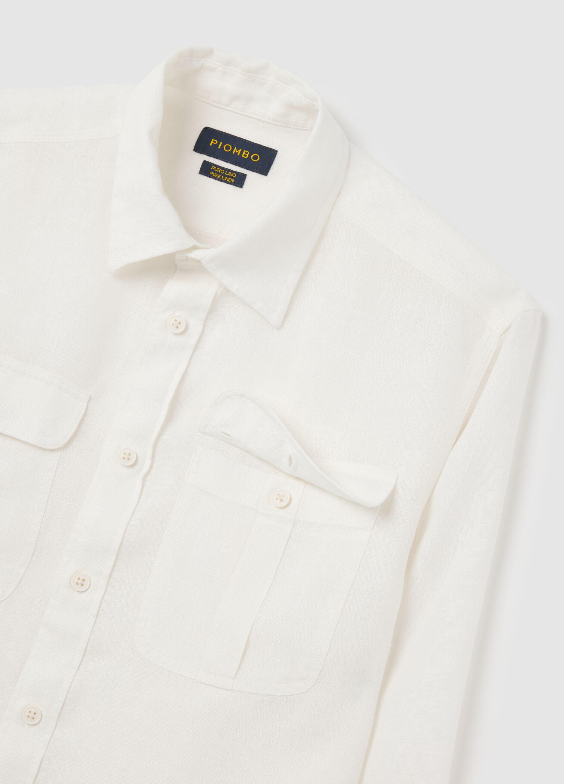 Classic white linen shirt by Piombo
