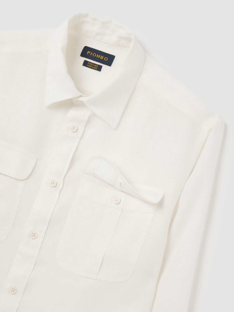 Classic white linen shirt by Piombo_5