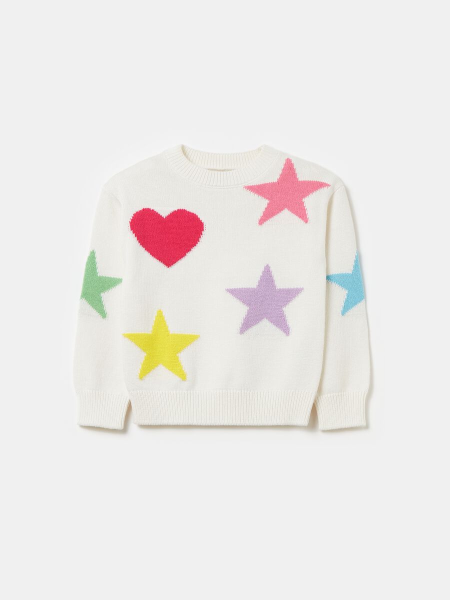 Pullover with jacquard stars design_0
