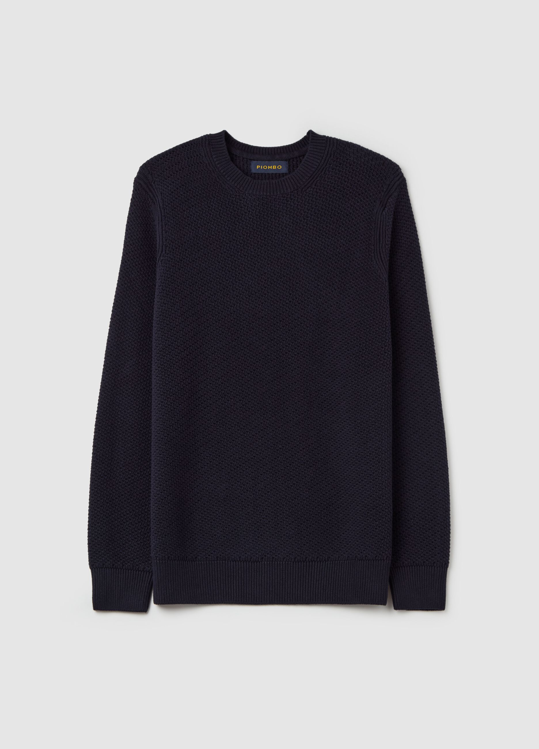 Cotton pullover with weave