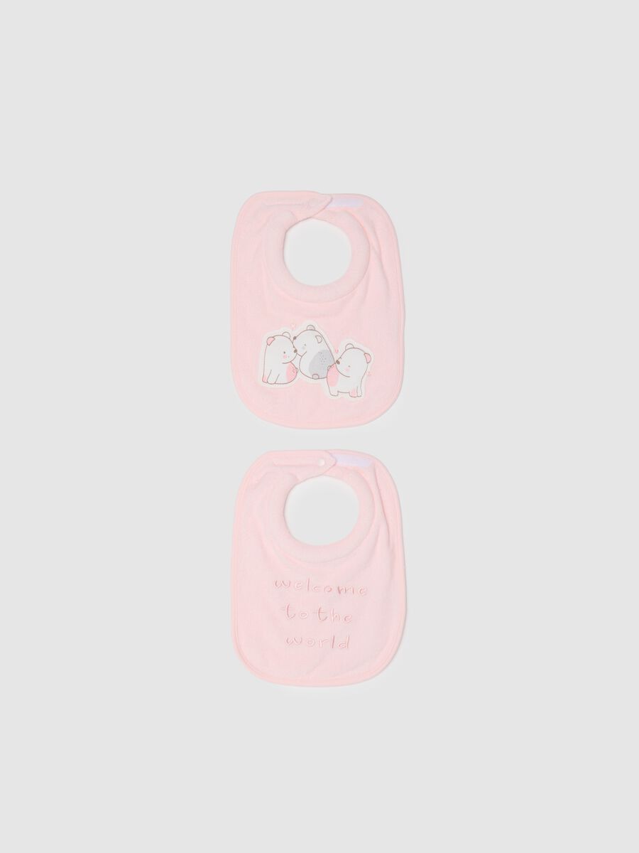 Two-pack pink pure cotton baby bibs_0