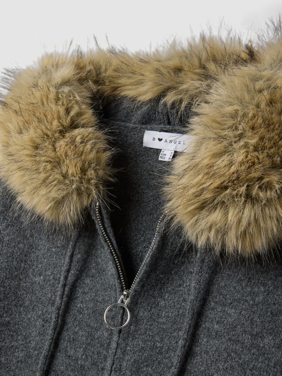 Grey stretch wool cardigan with contrasting collar_1