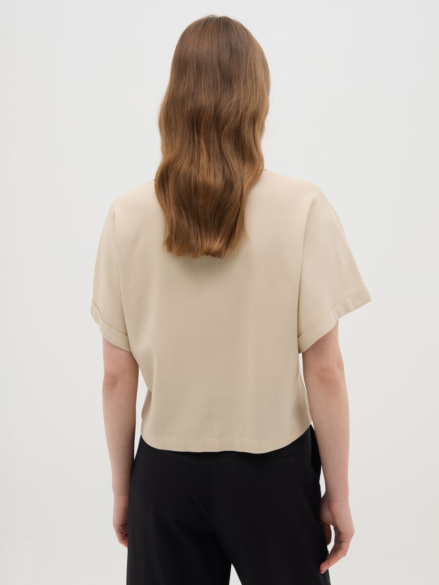 Women's beige viscose blend regular fit shirt_3