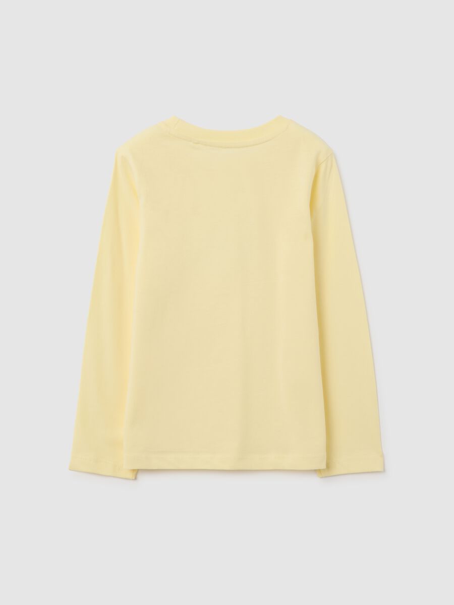 Girls' yellow pure cotton T-shirt with glitter_1