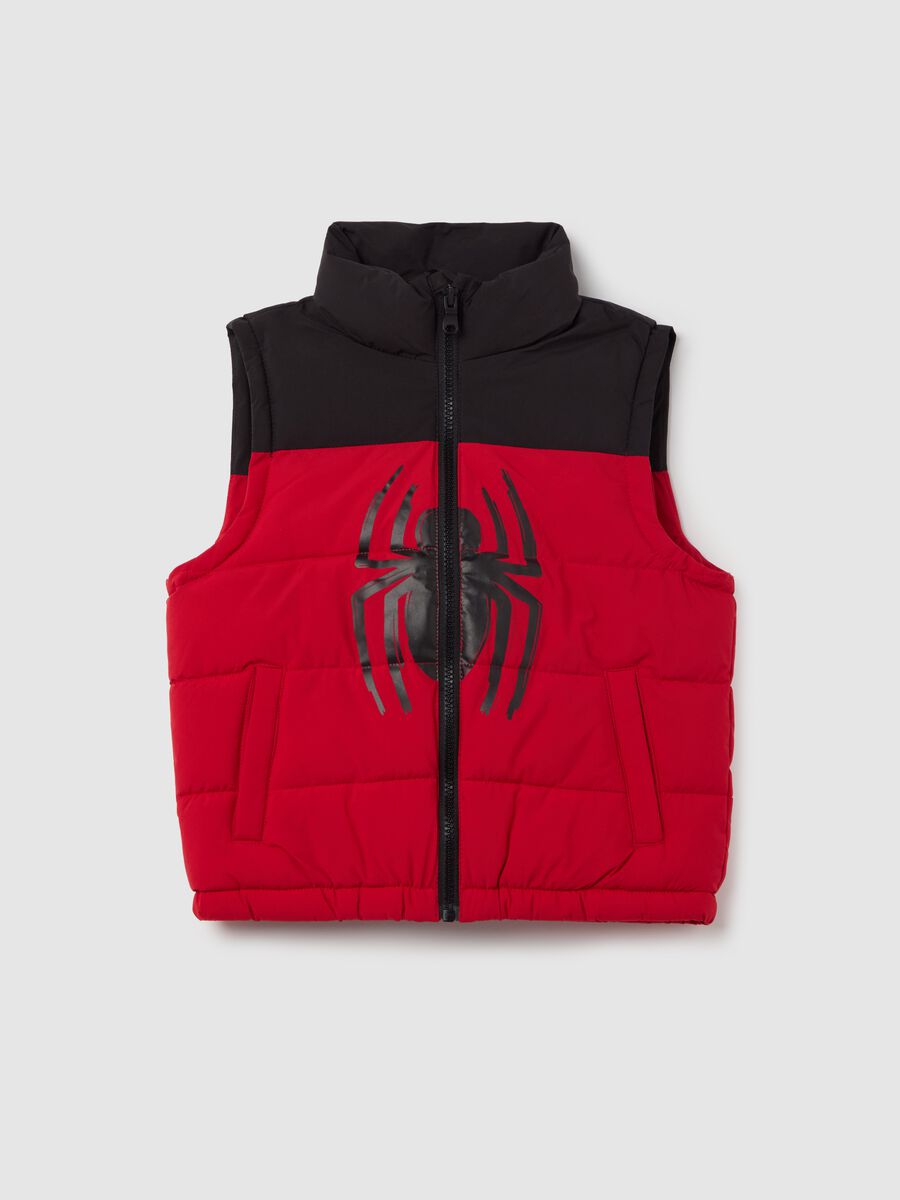 Two-tone gilet with Spider-Man print_0