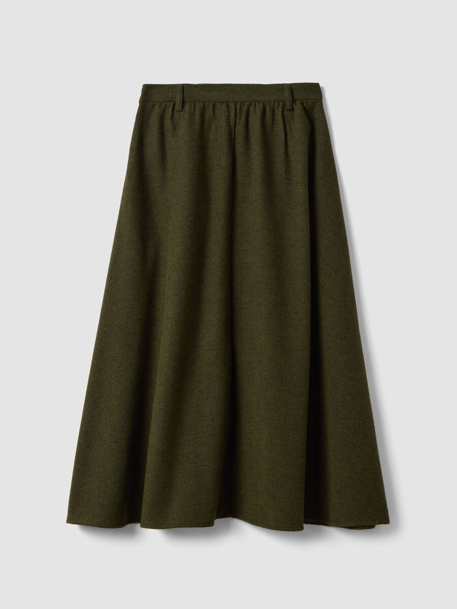 Gonna midi verde in misto lana_2